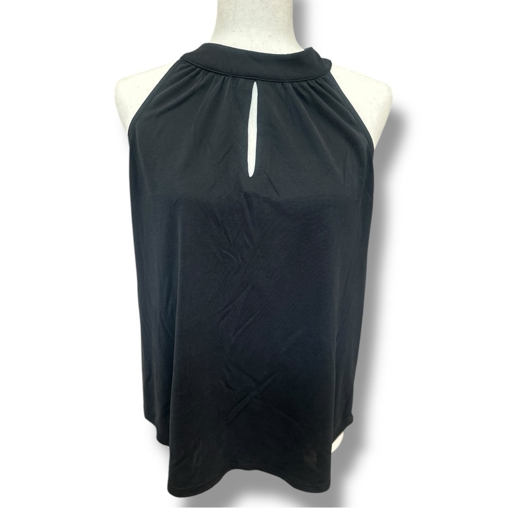 Veronica M. - Black Halter Keyhole Blouse - Size M